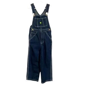 John Deere Kids Denim Bib Overalls Size 6 Dark Wash Adjustable Straps
